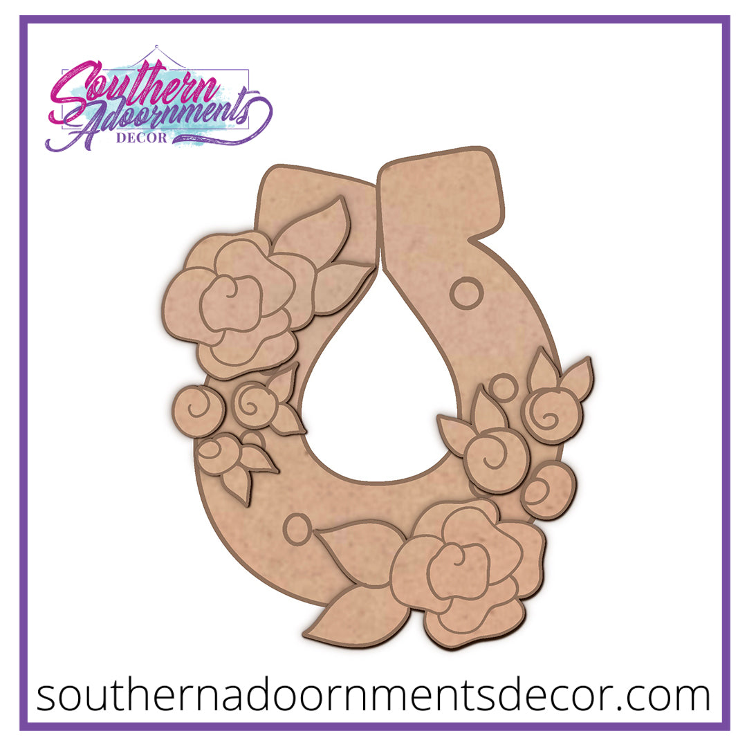 Floral Horseshoe Blank