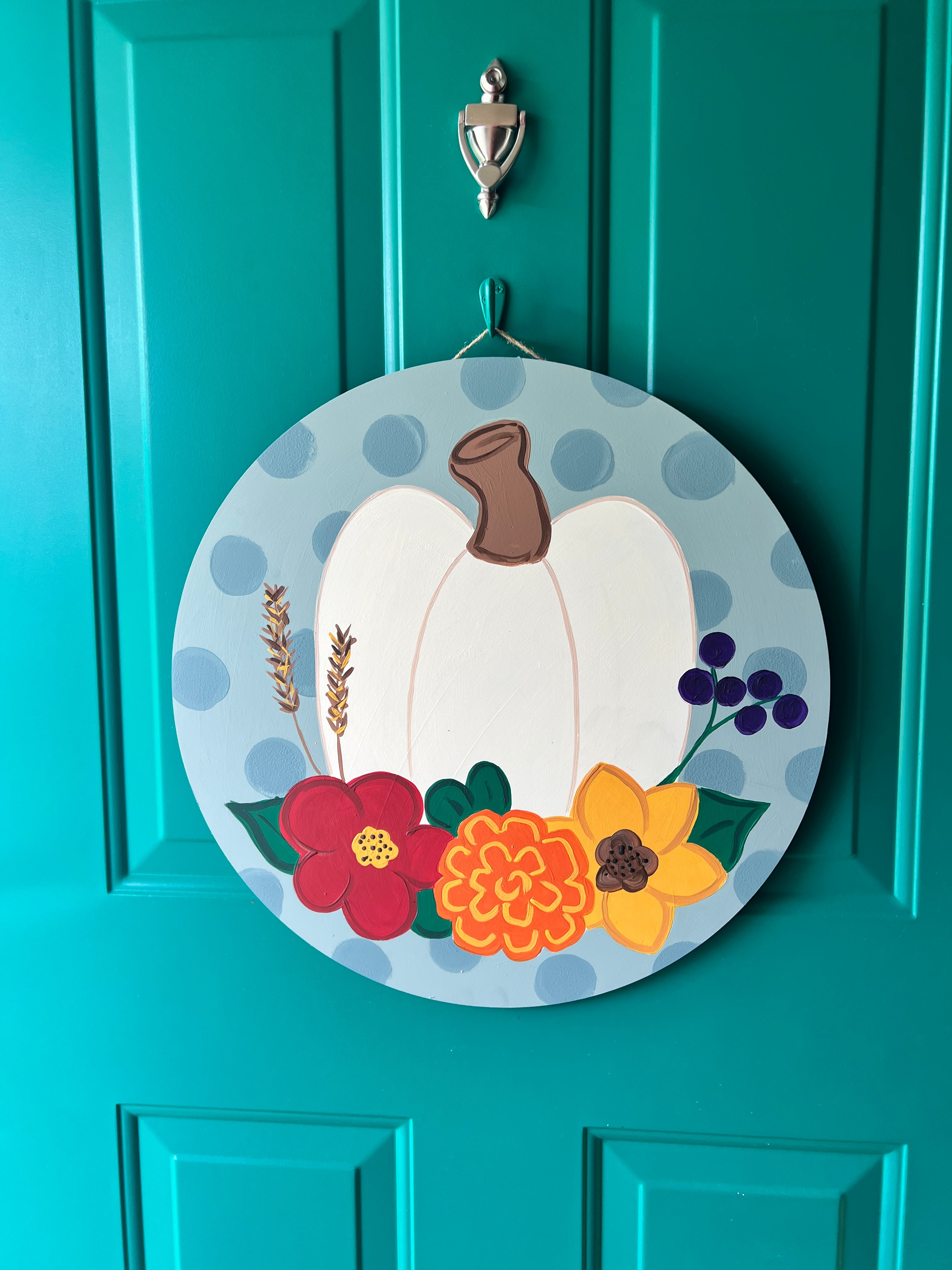 Harvest Floral Pumpkin Blank