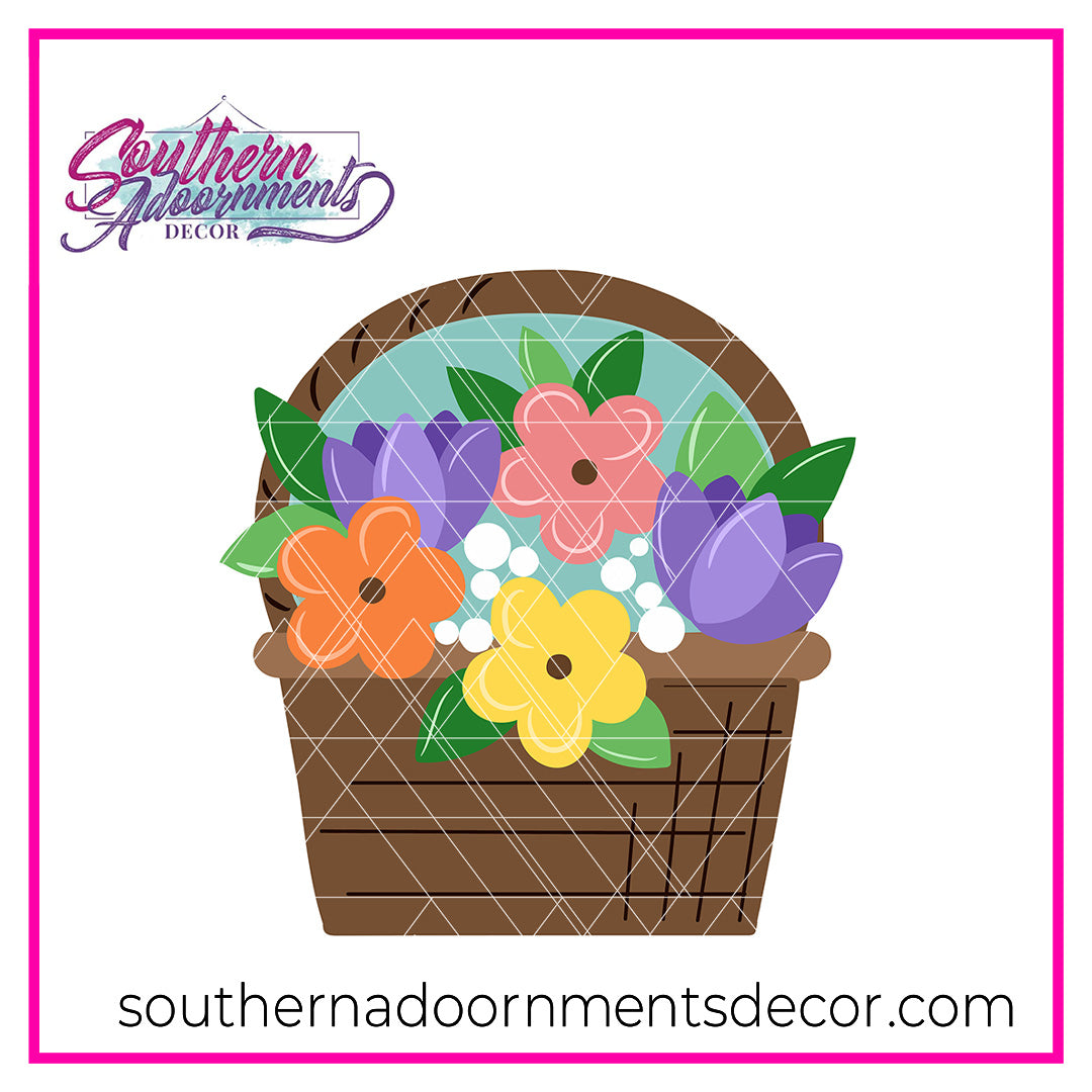 Basket of Flowers Blank