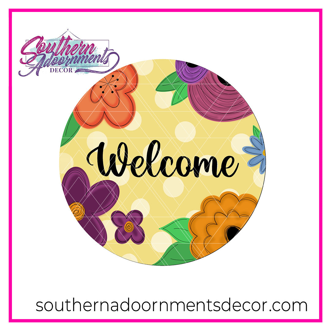 Big Blooms Welcome Blank