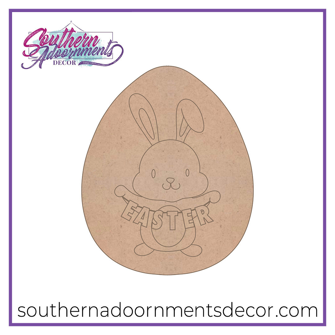 Bunny with Banner Blank