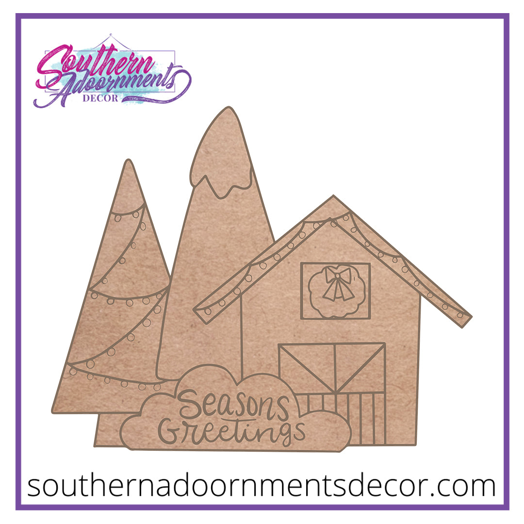 Christmas Barn Blank