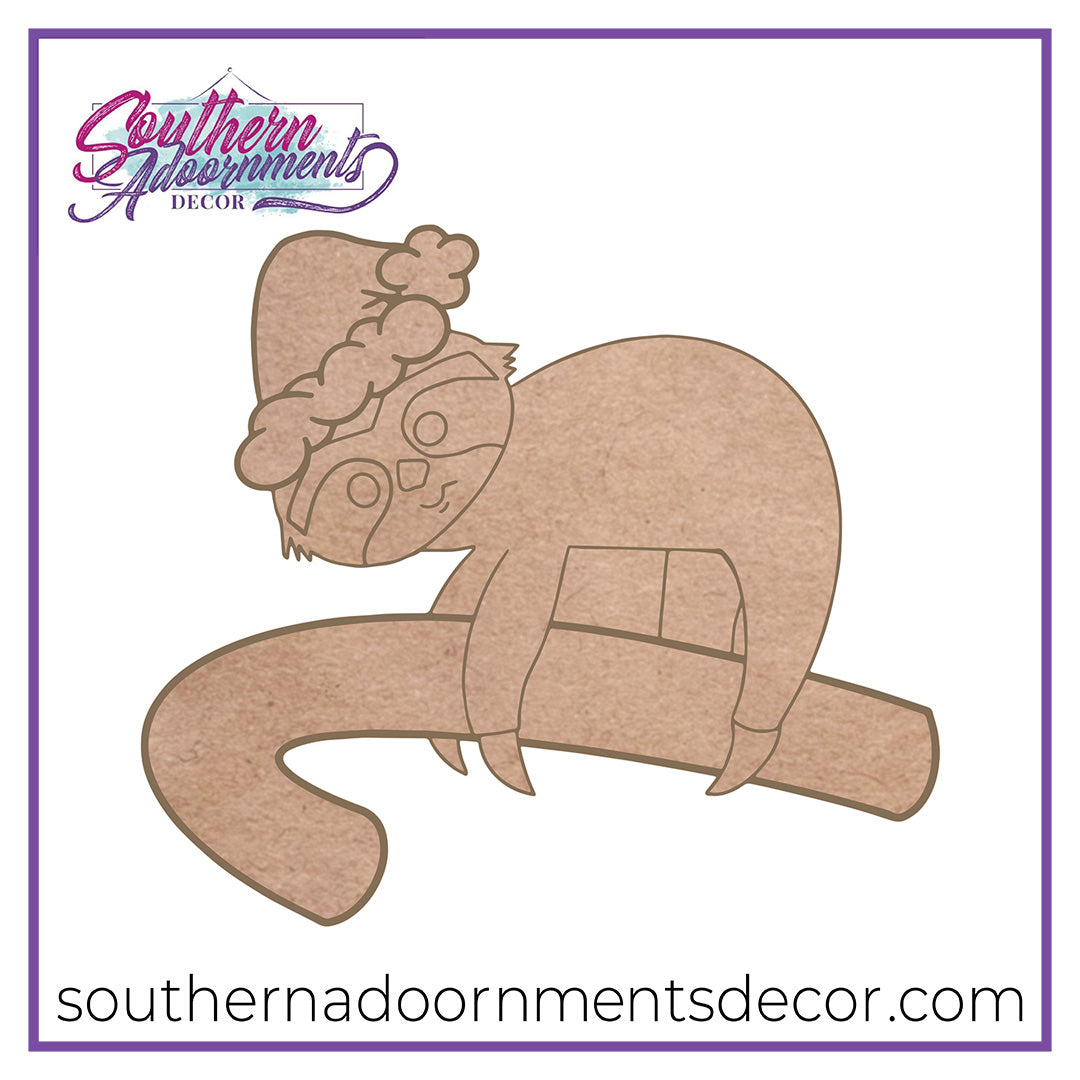 Christmas Sloth Wooden BLANK