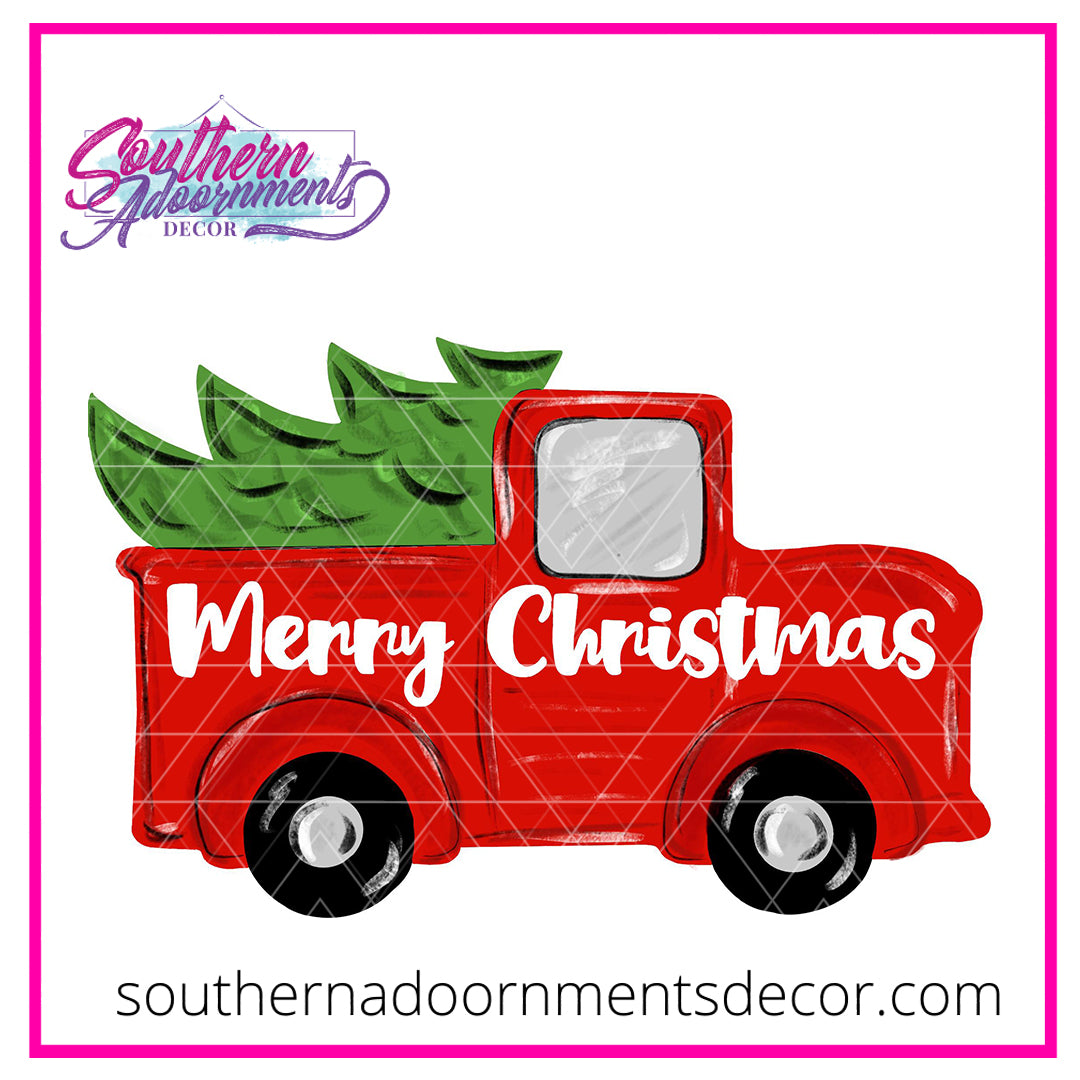 Christmas Truck Wooden Blank