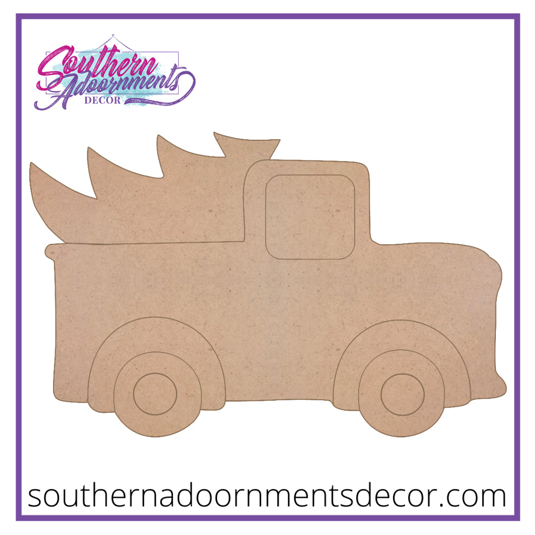 Christmas Truck Wooden Blank