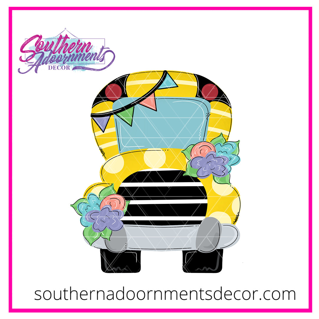 Floral Bus Wooden Blank
