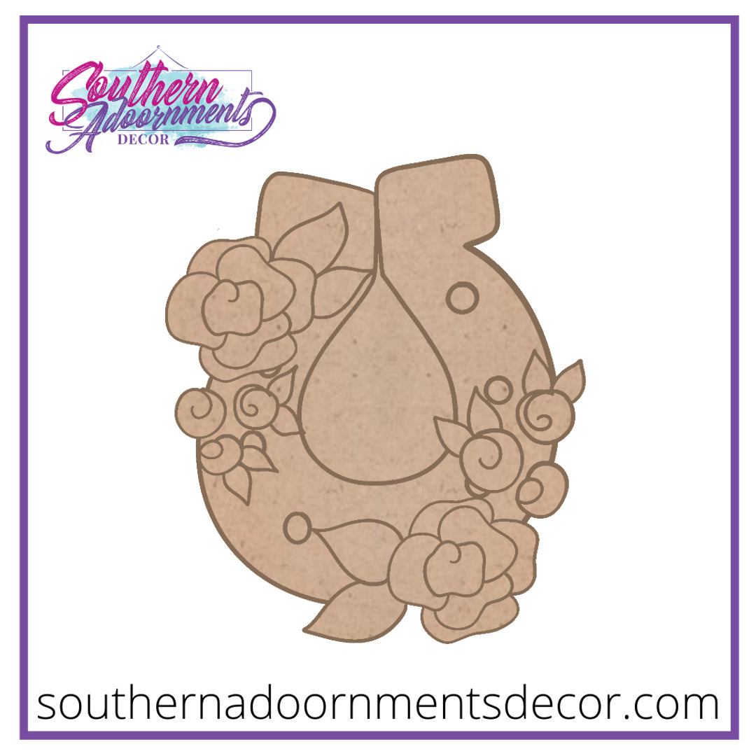 Floral Horseshoe Blank