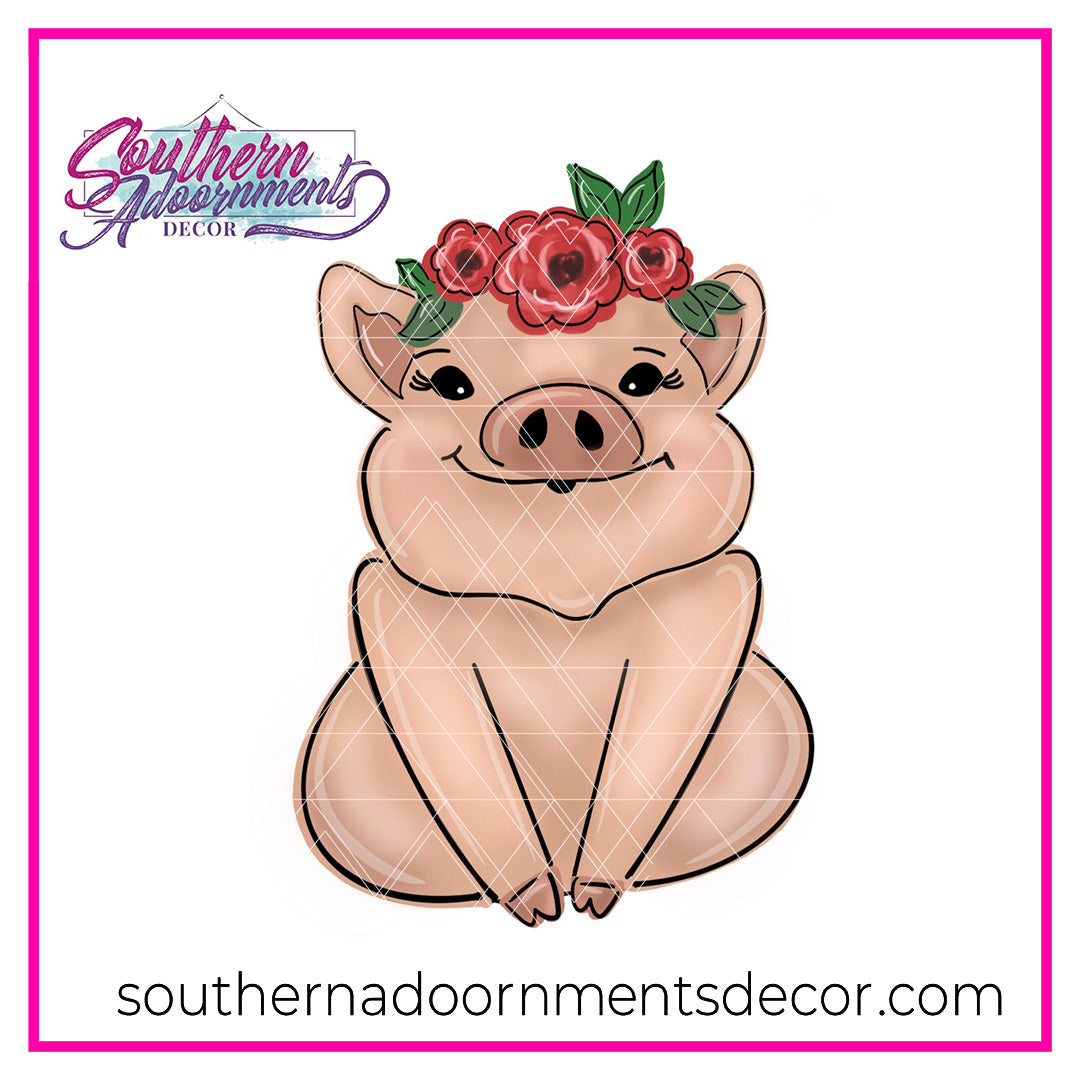 Floral Pig Wood BLANK
