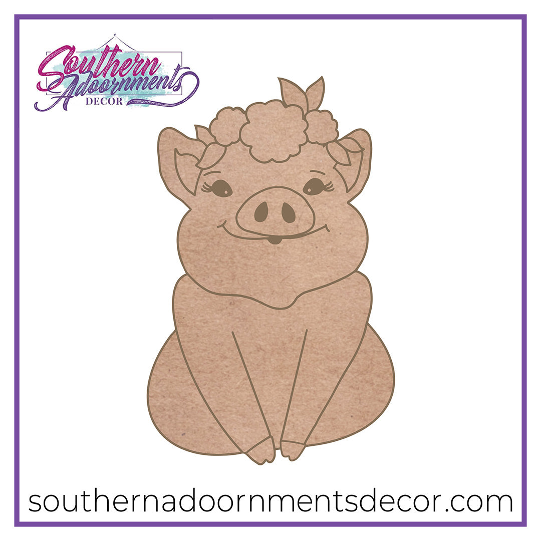 Floral Pig Wood BLANK
