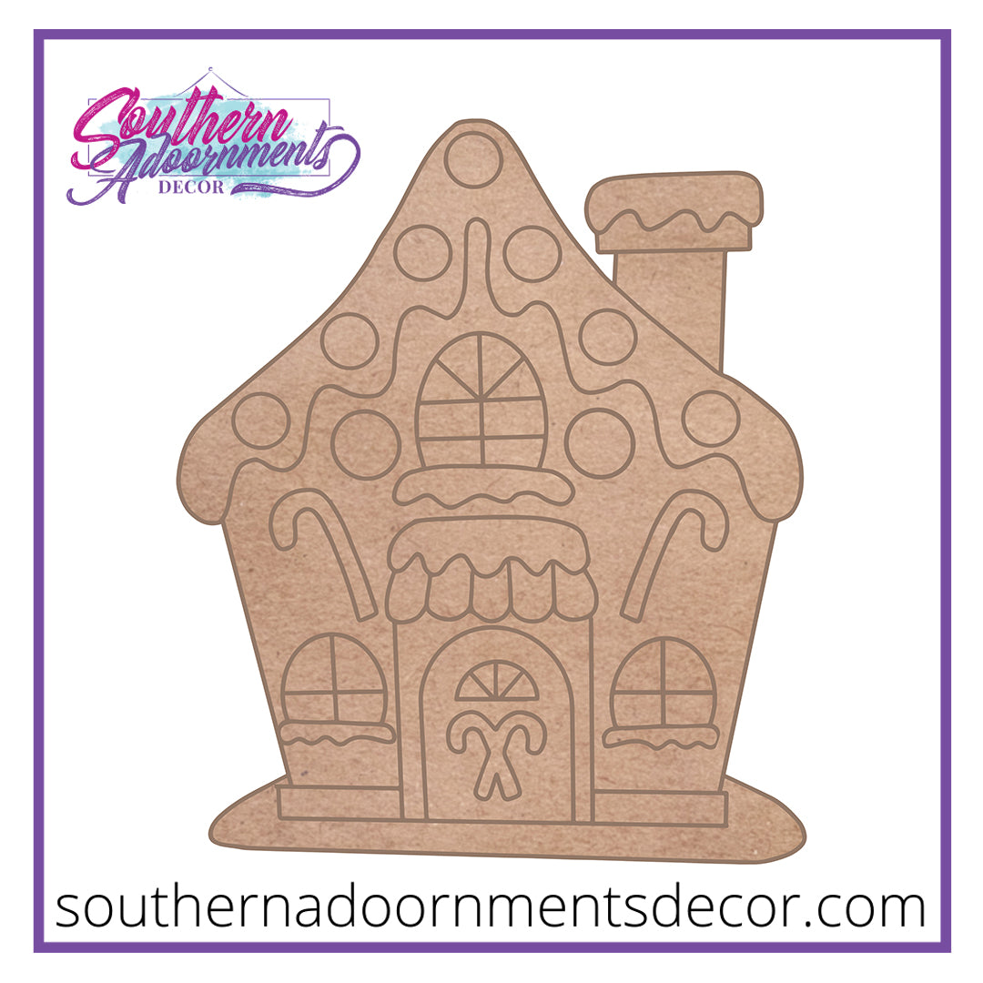 Gingerbread House Wood Cut Out Blank