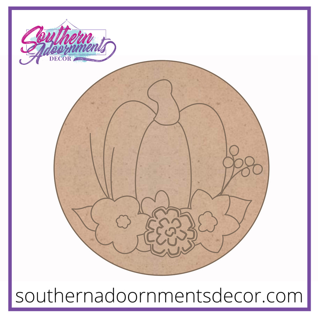 Harvest Floral Pumpkin Blank