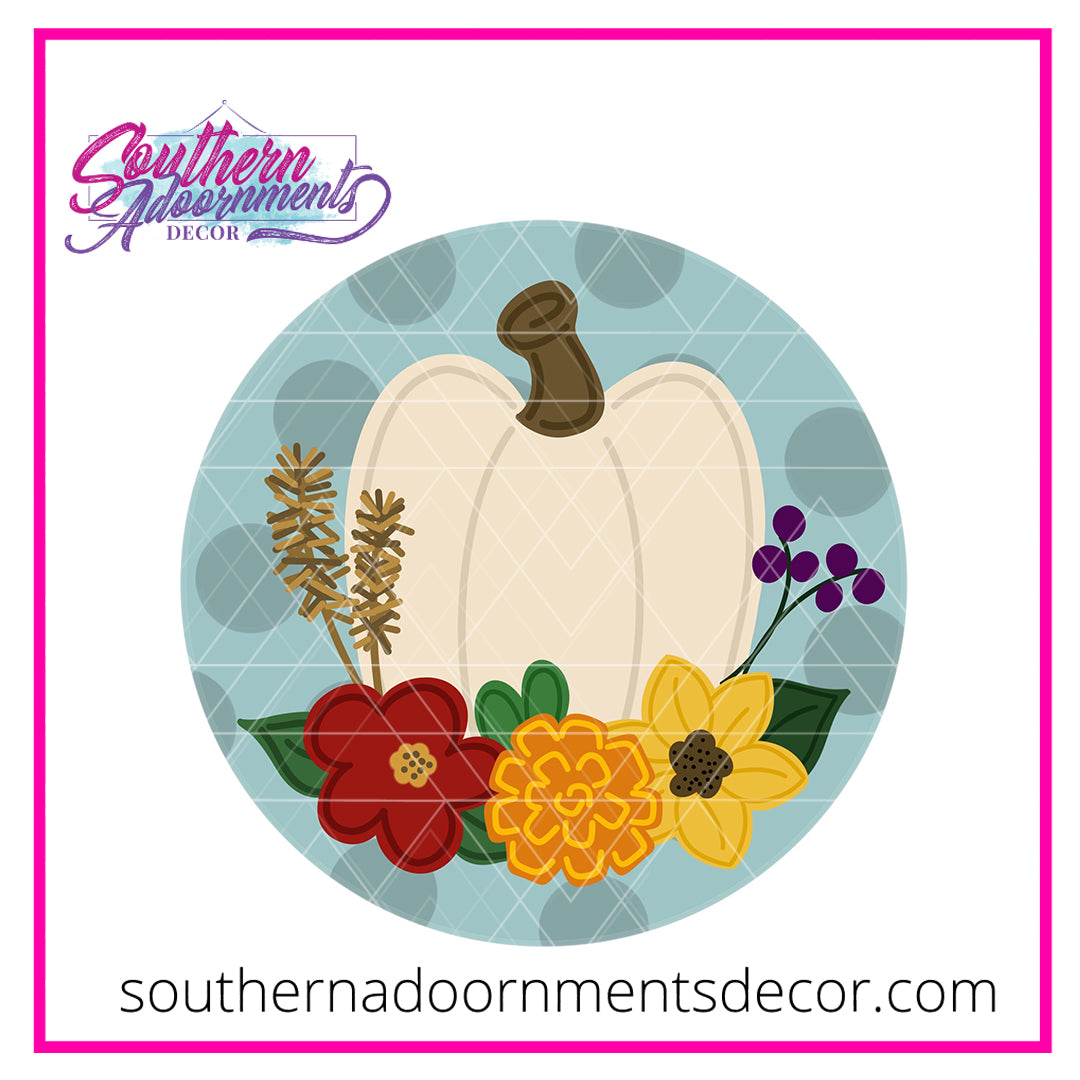 Harvest Floral Pumpkin Blank