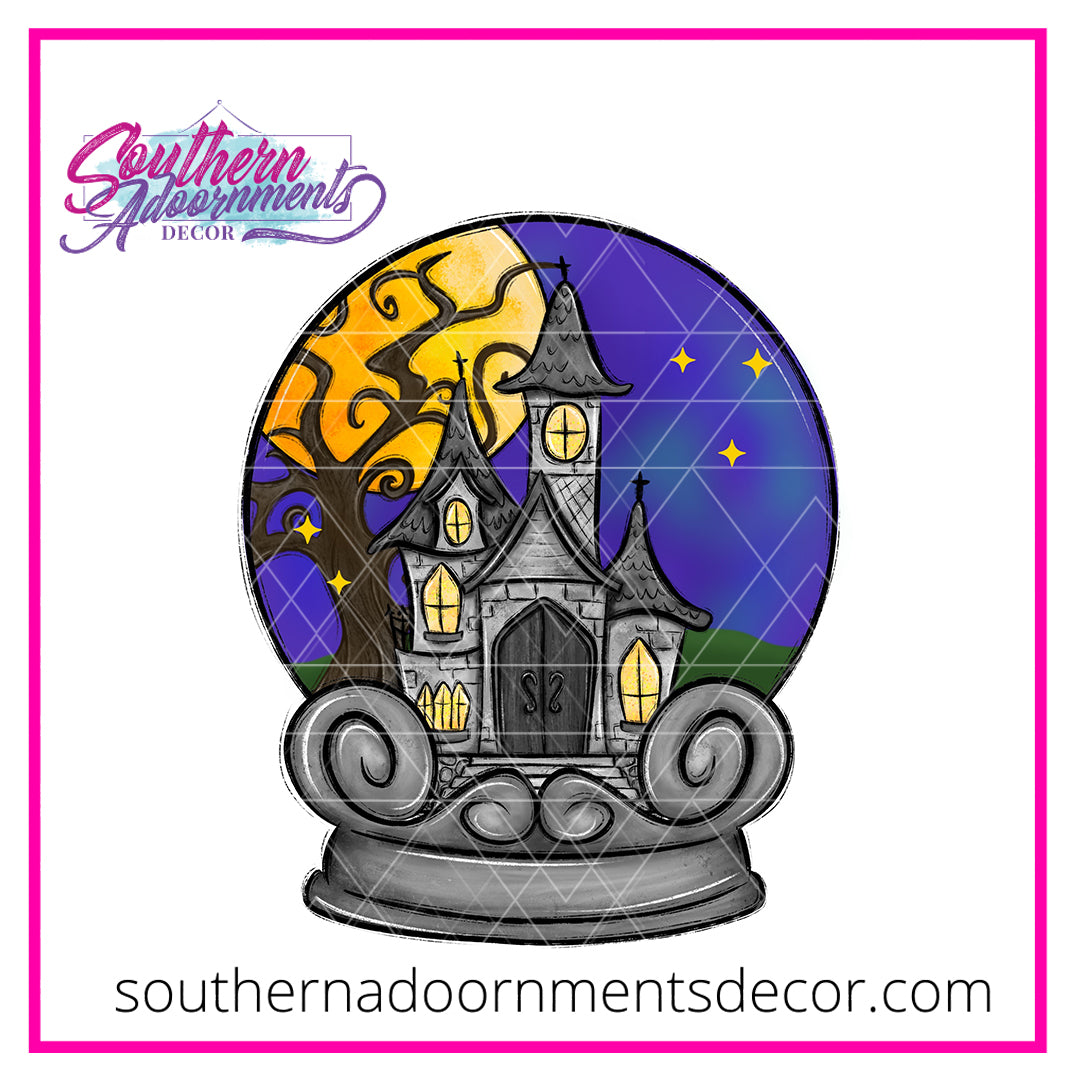 Haunted House Globe Blank