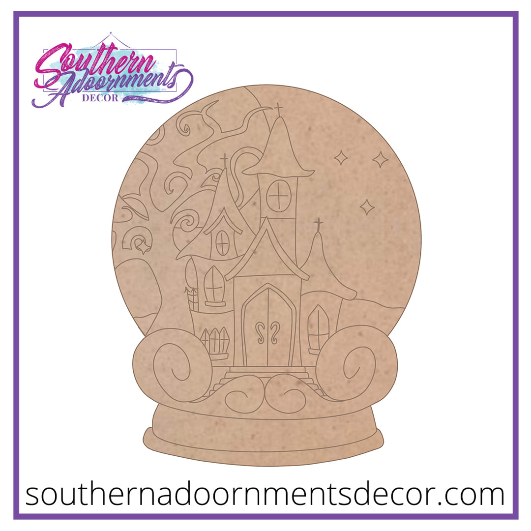 Haunted House Globe Blank