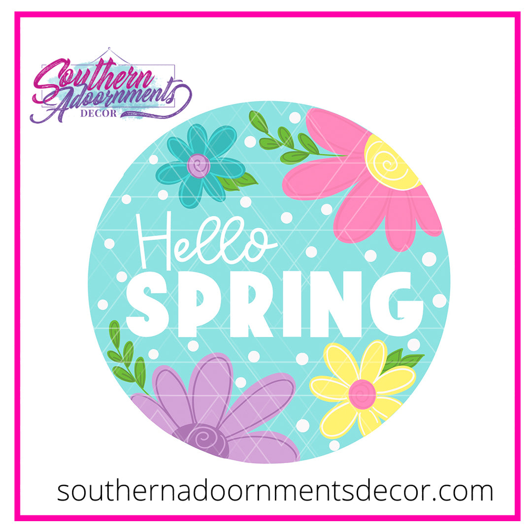 Hello Spring Flowers Blank