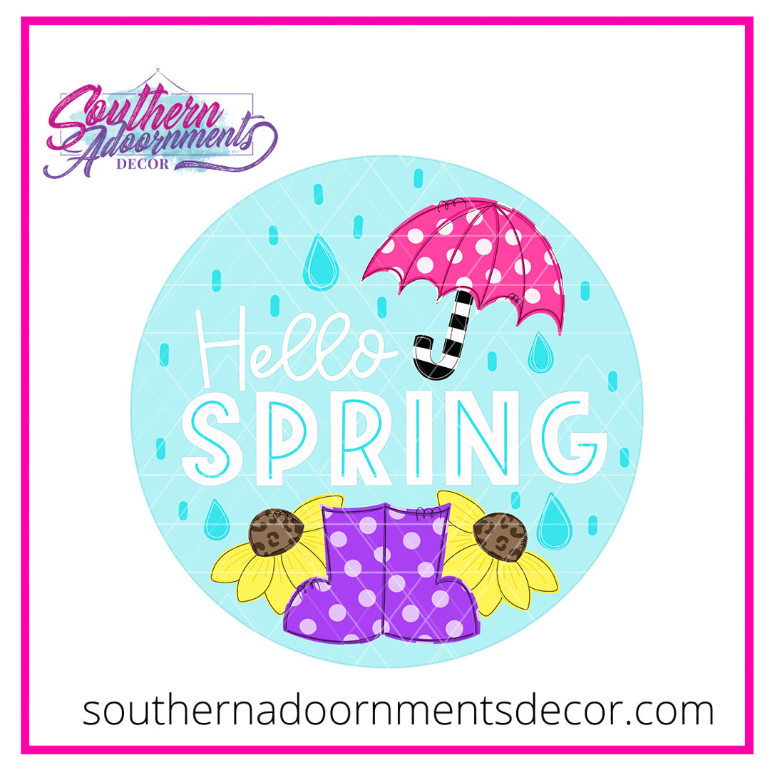 Hello Spring Rain Blank