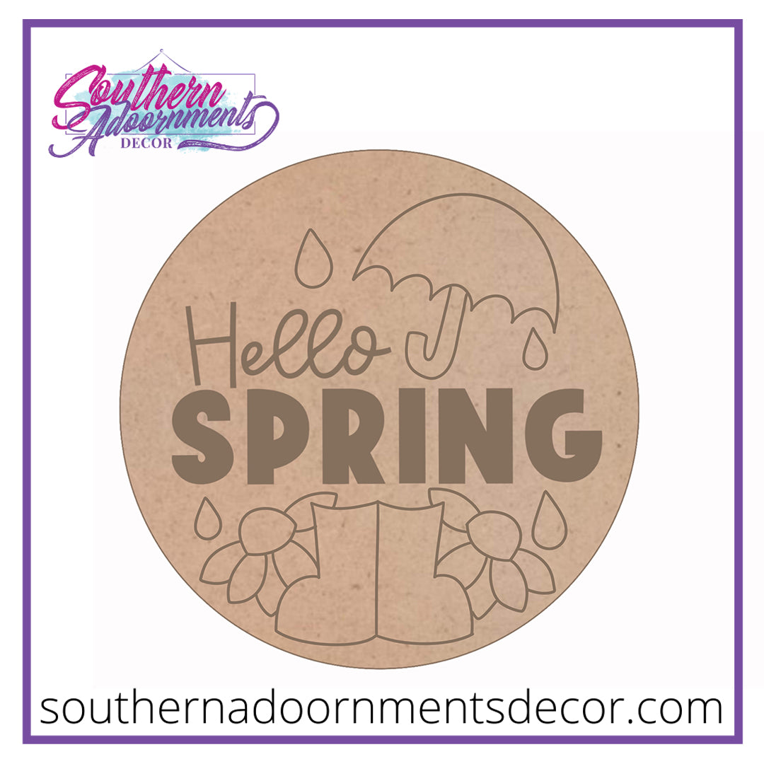 Hello Spring Rain Blank