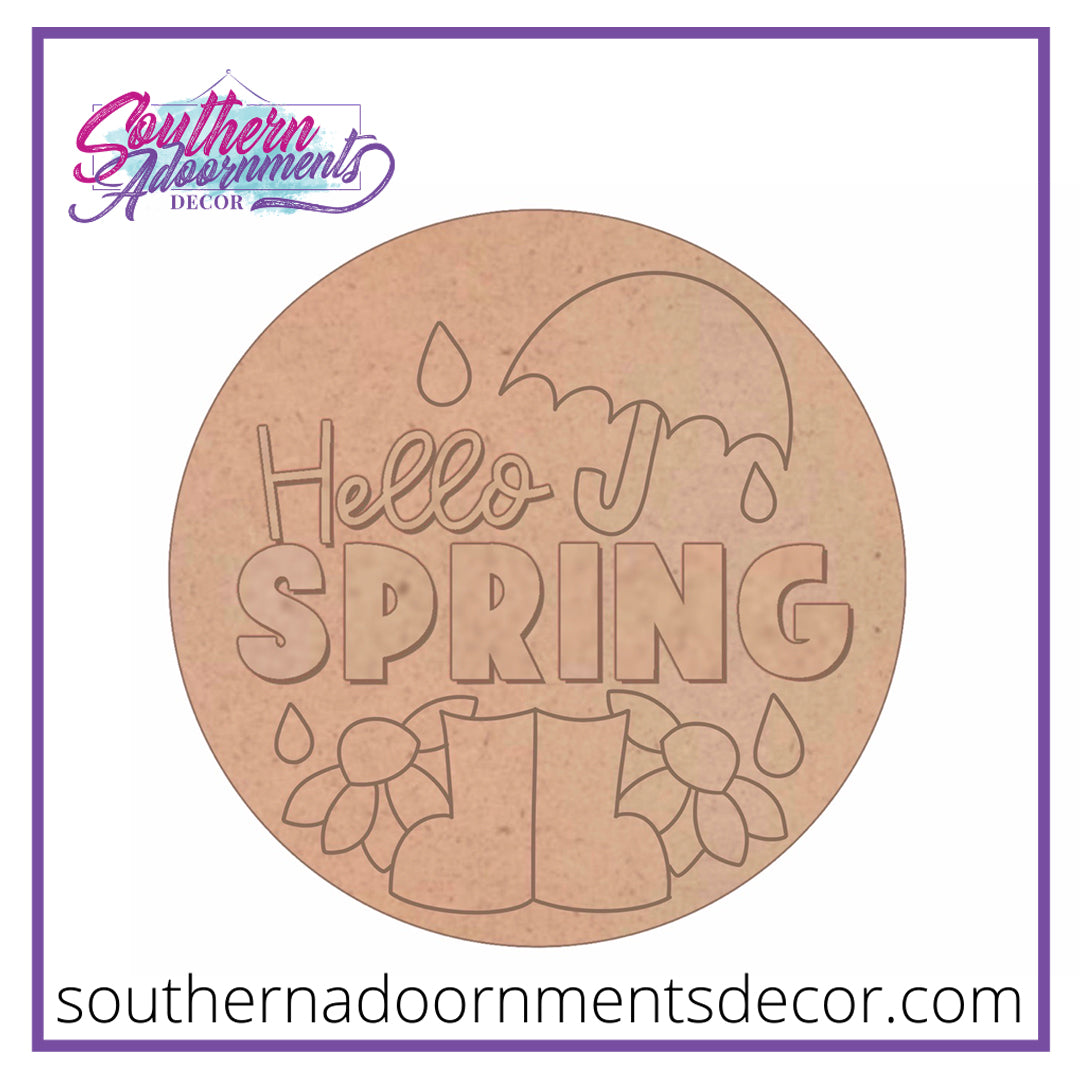 Hello Spring Rain Blank