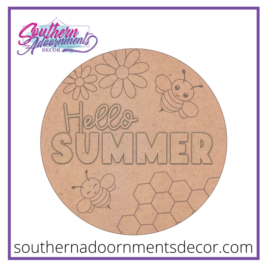 Hello Summer Bee Blank