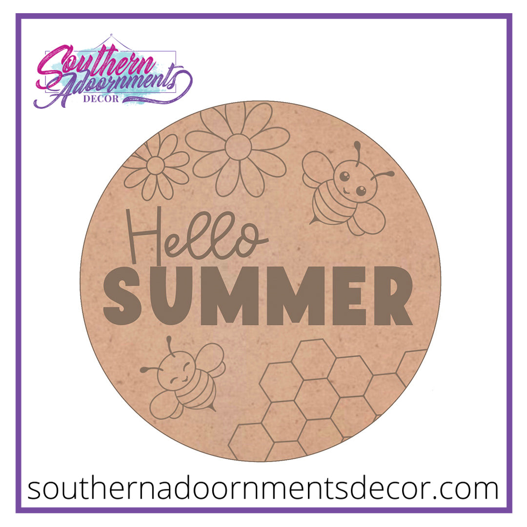 Hello Summer Bee Blank