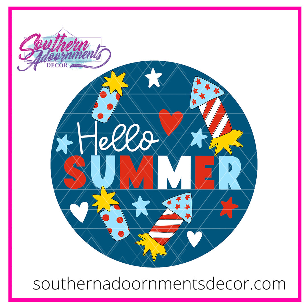 Hello Summer Firecrackers Blank