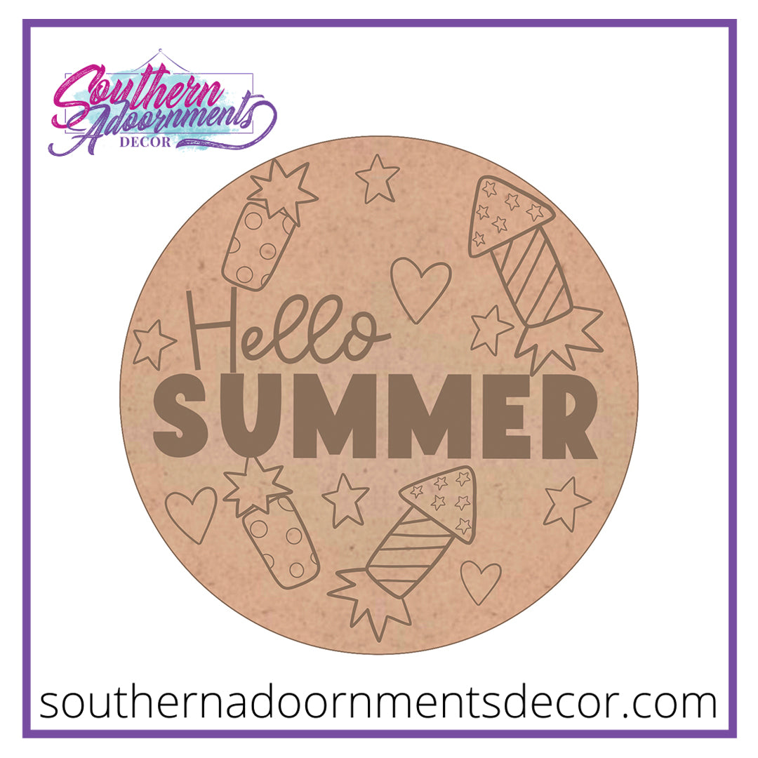 Hello Summer Firecrackers Blank