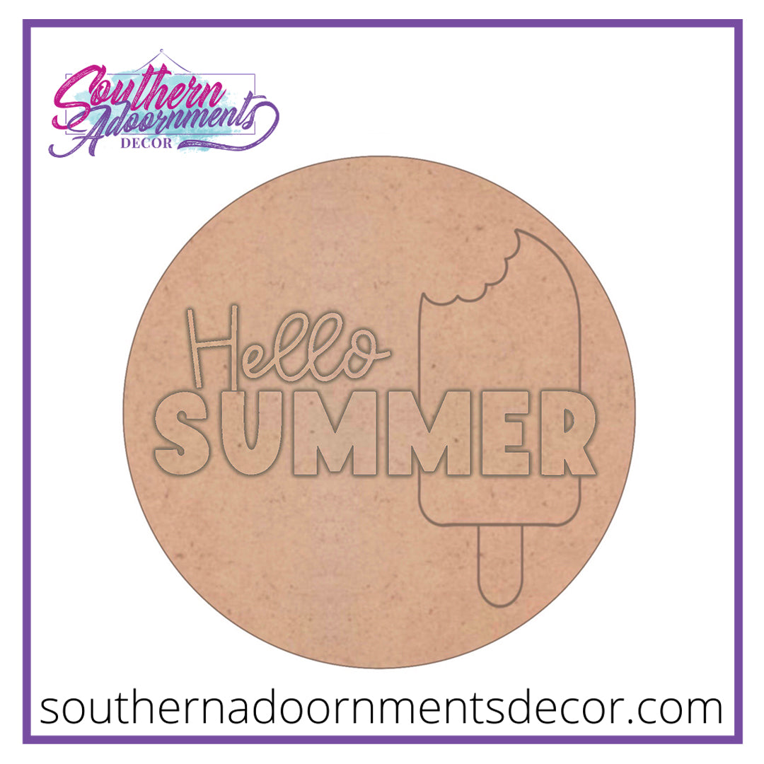 Hello Summer Popsicle Blank