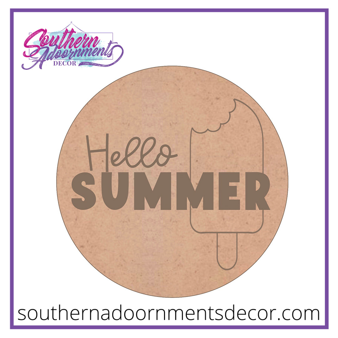 Hello Summer Popsicle Blank
