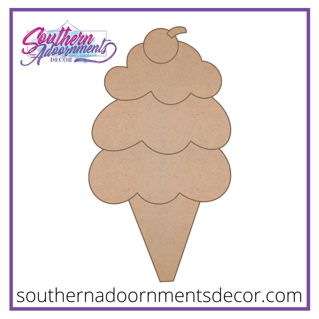 Ice Cream Wooden Blank