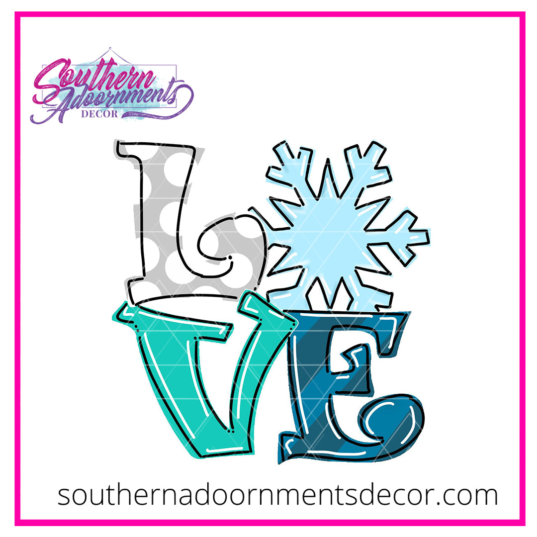LOVE Snow Wooden Blank
