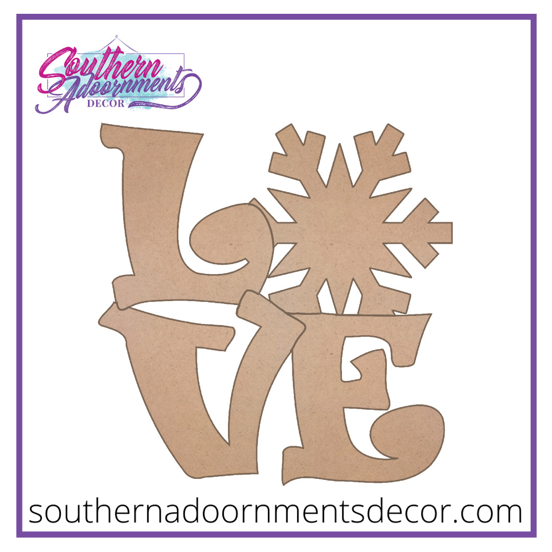 LOVE Snow Wooden Blank