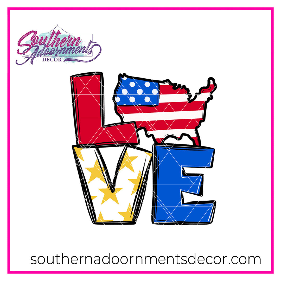 LOVE USA Wooden Blank