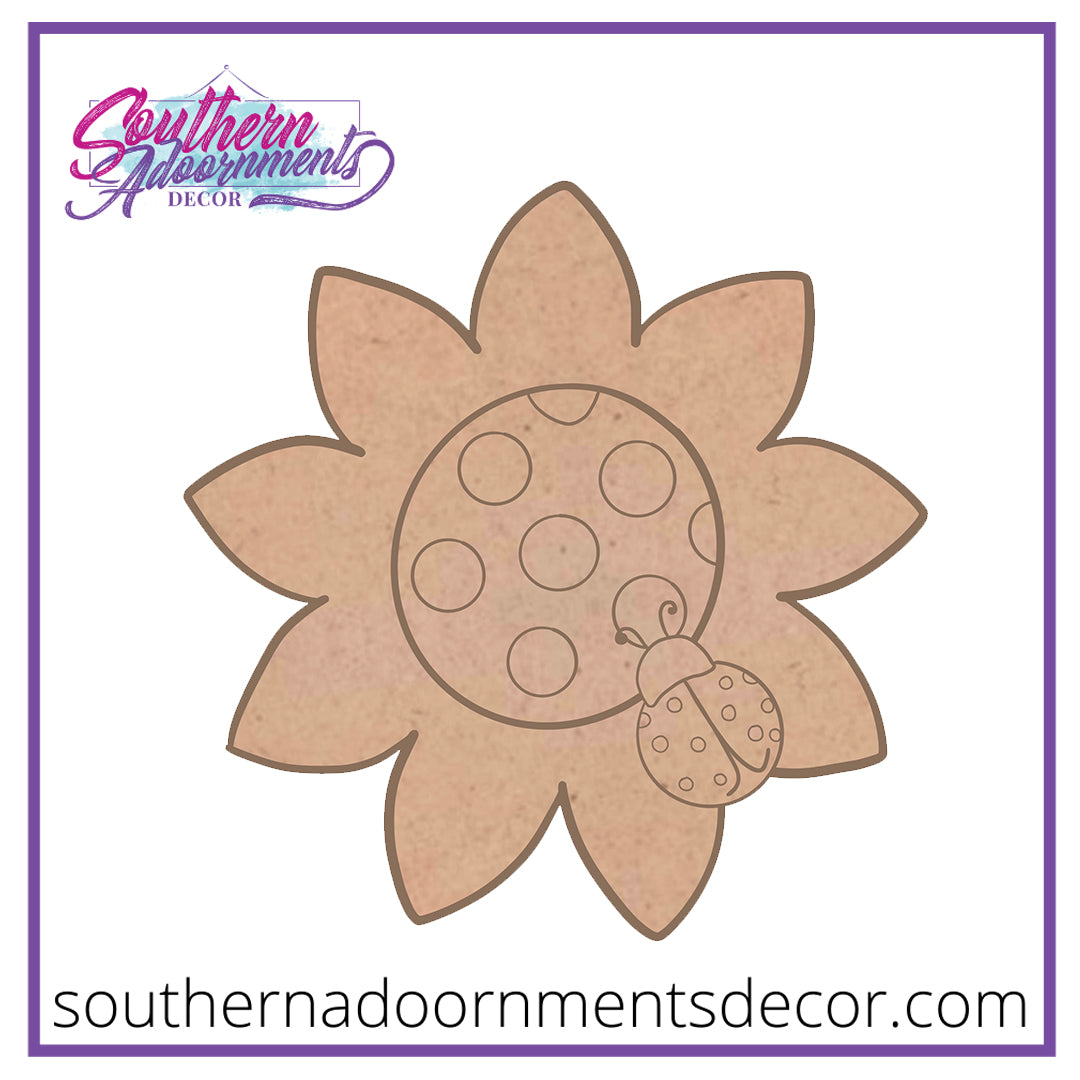 Ladybug Sunflower Blank