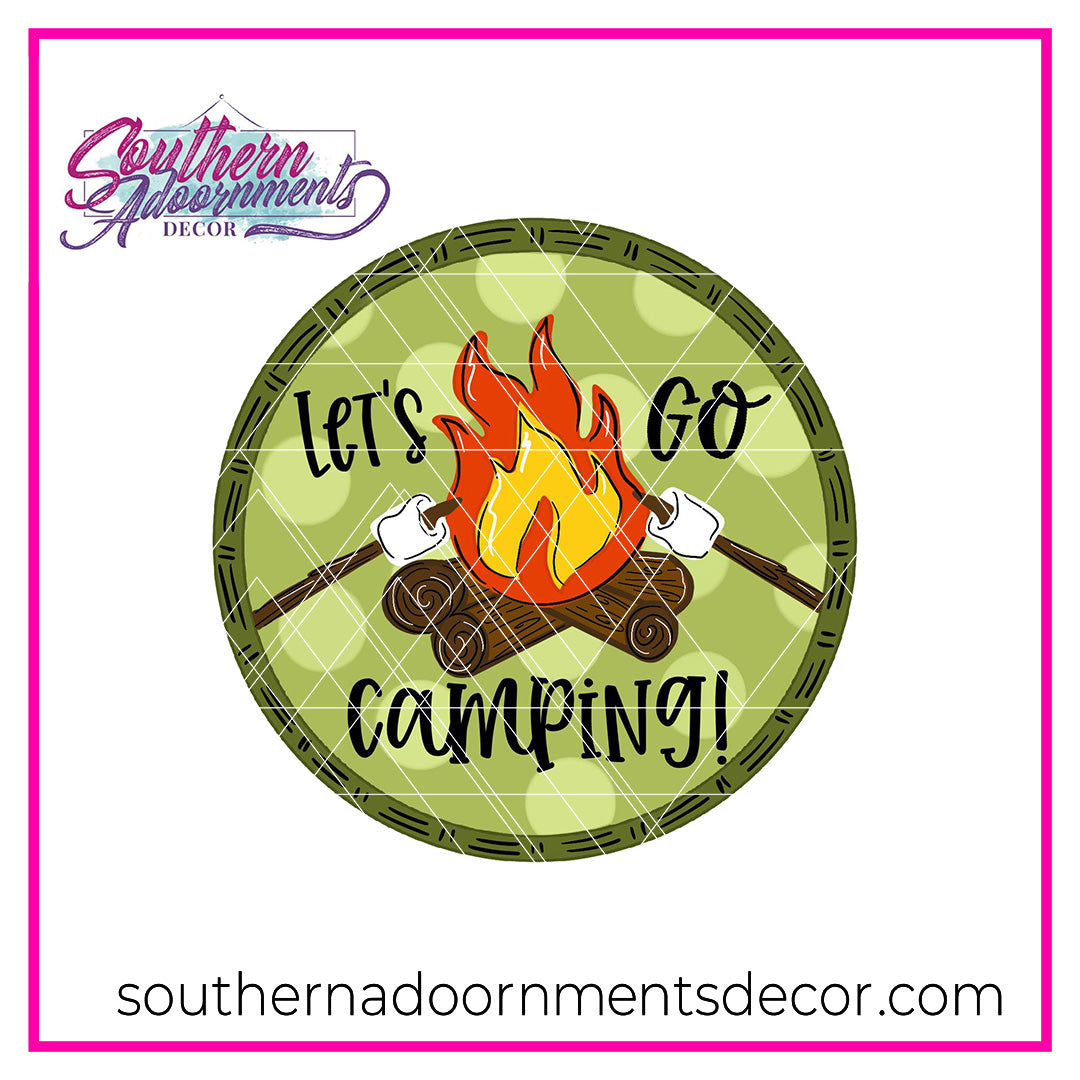 Let's Go Camping Wooden Blank