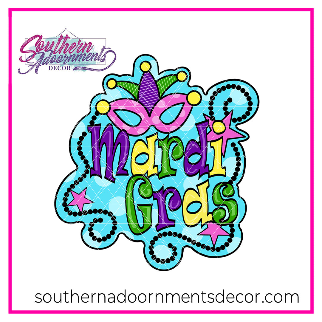 Mardi Gras Sign Wooden Blank