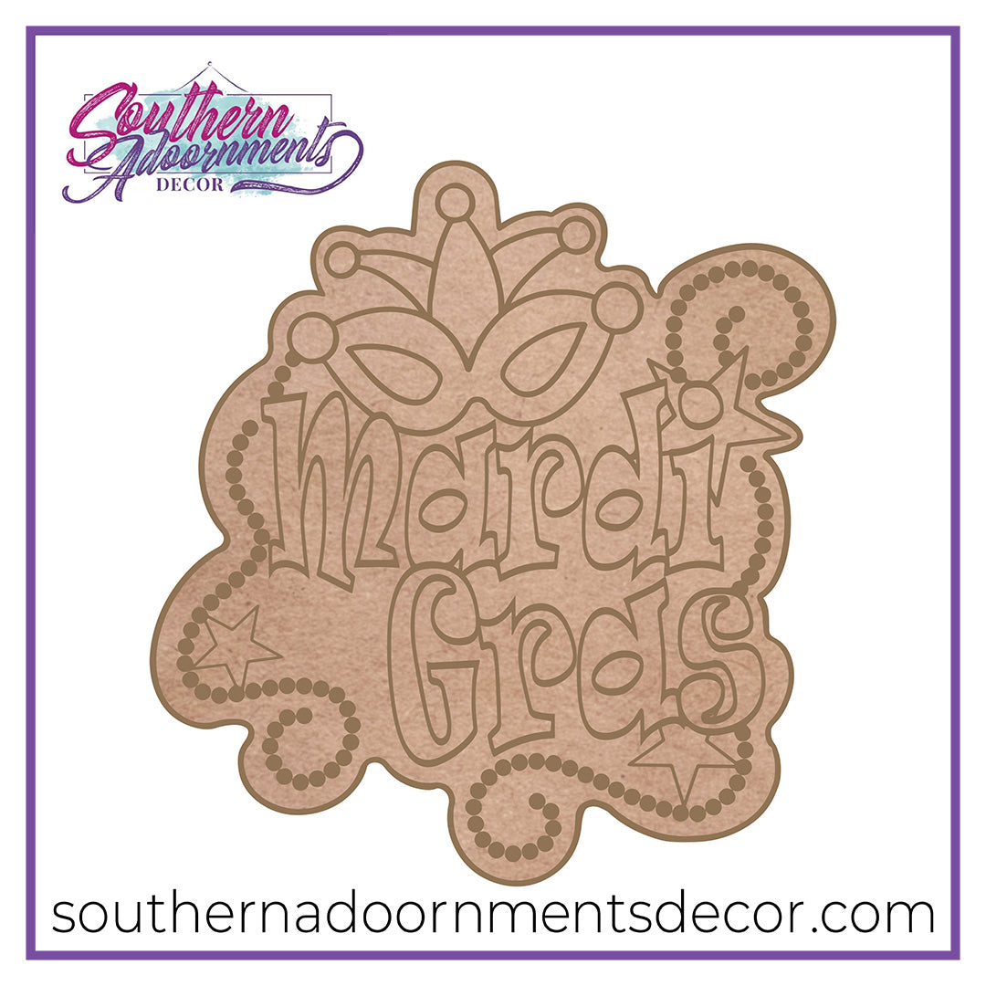 Mardi Gras Sign Wooden Blank