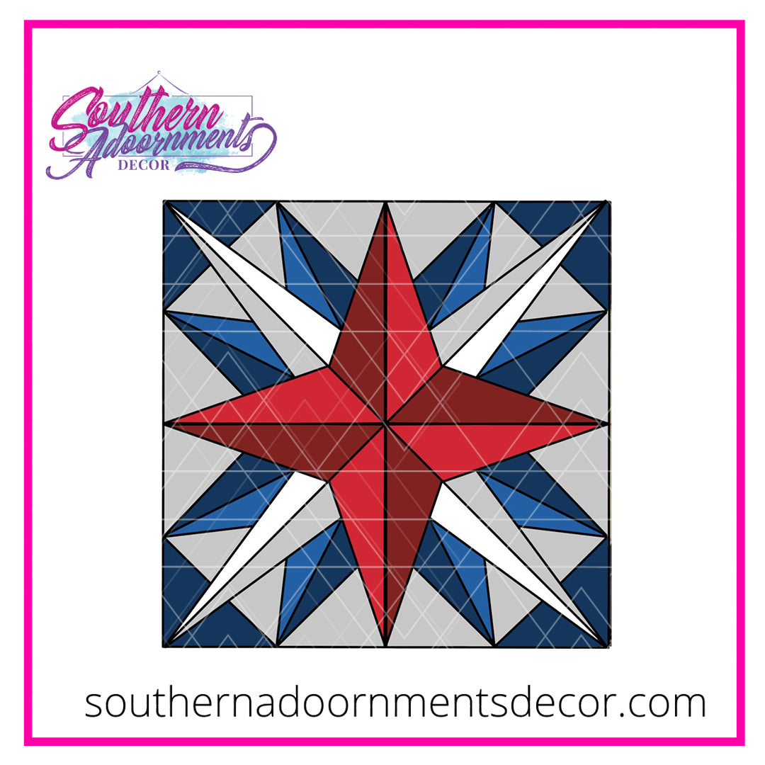 Patriot Star Quilt Block Blank