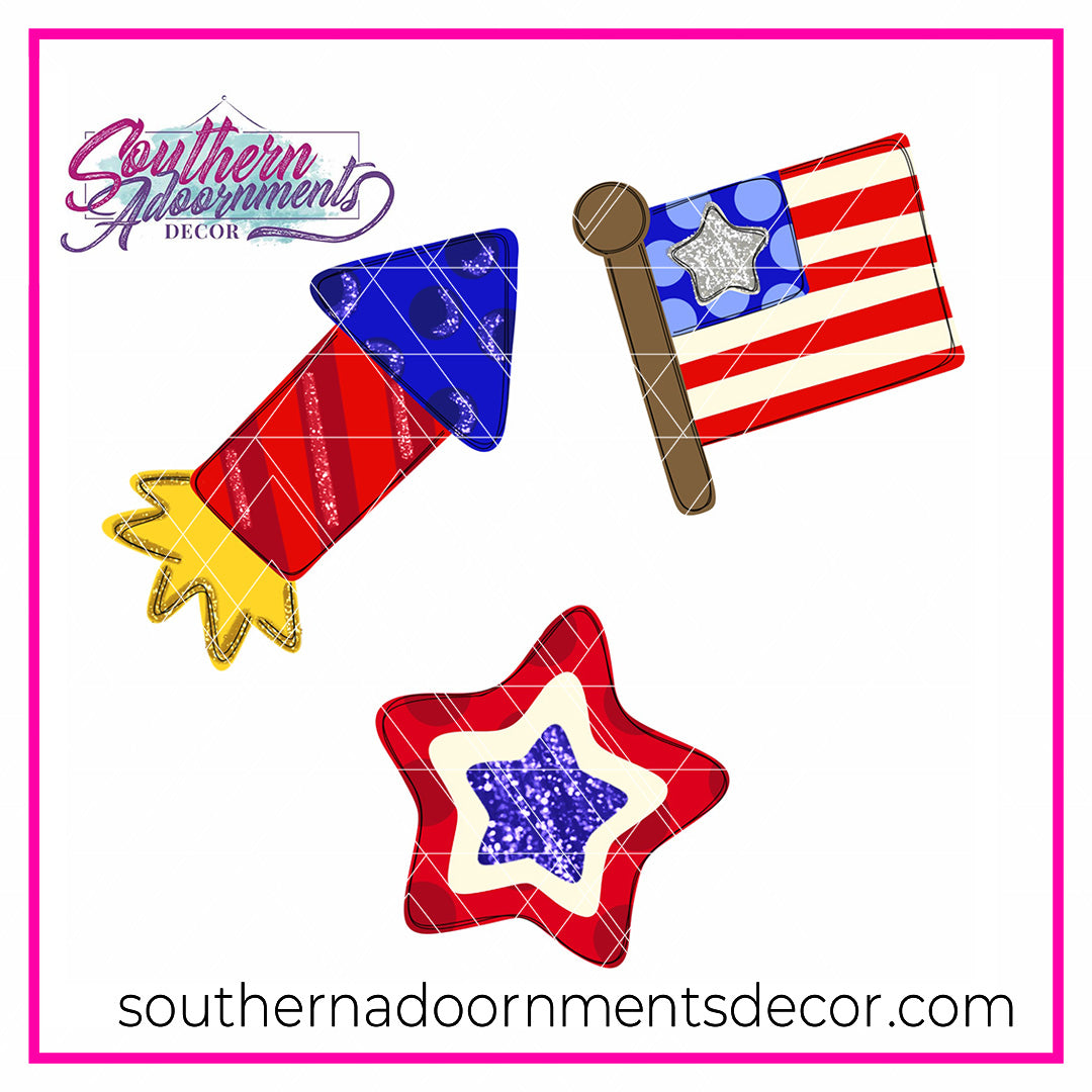Patriotic Attachment Bundle Blank