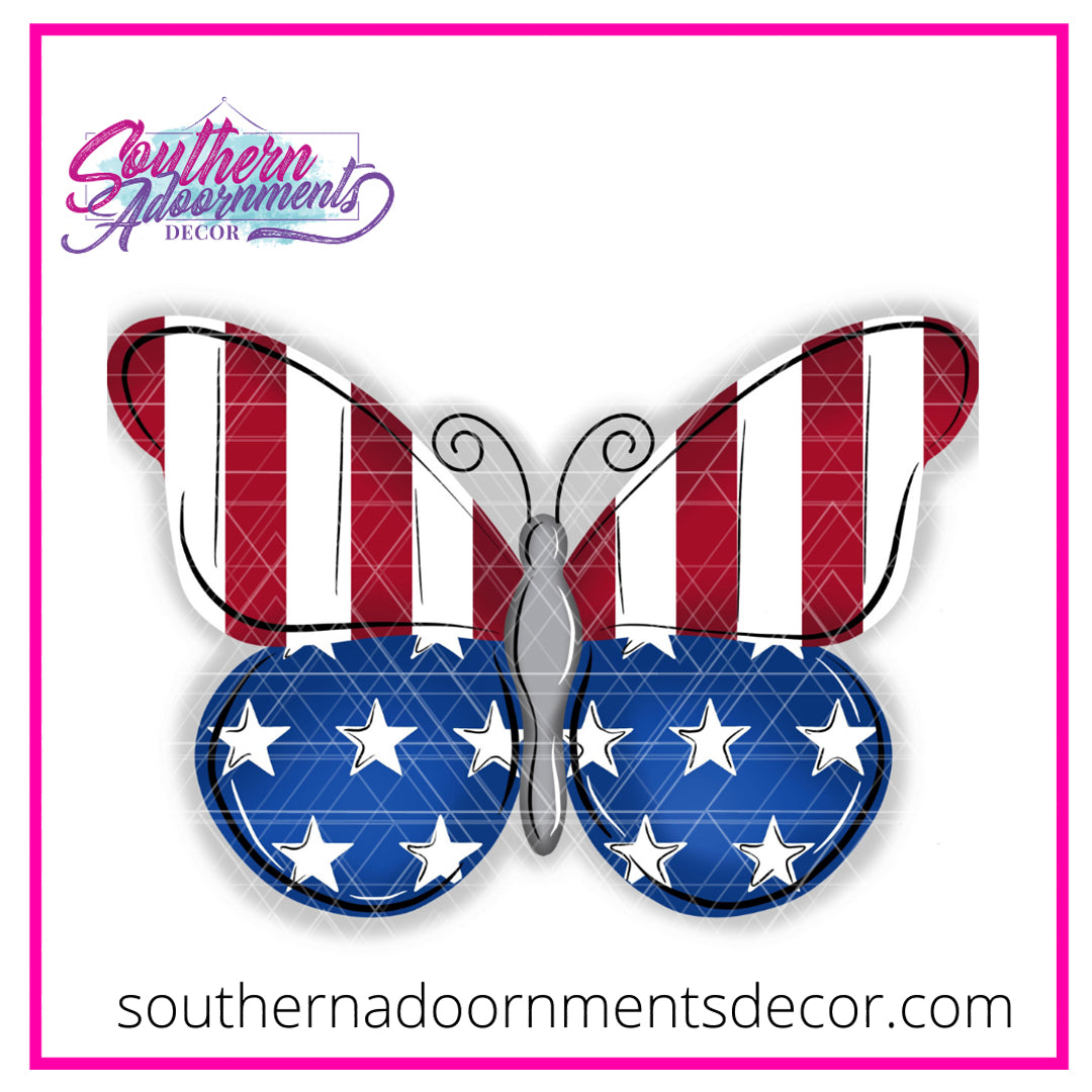 Patriotic Butterfly Blank