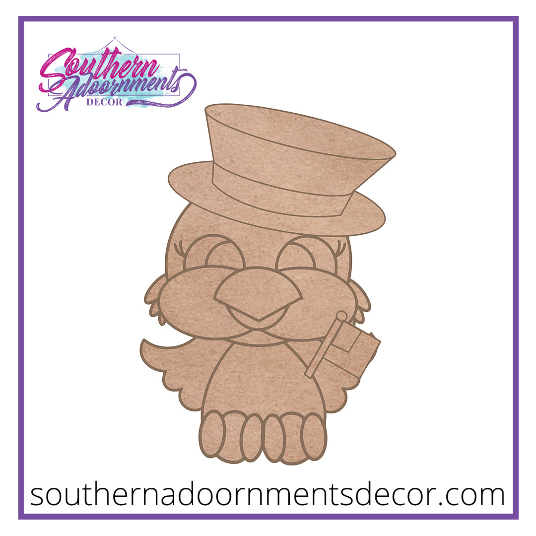 Patriotic Owl Wooden Blank