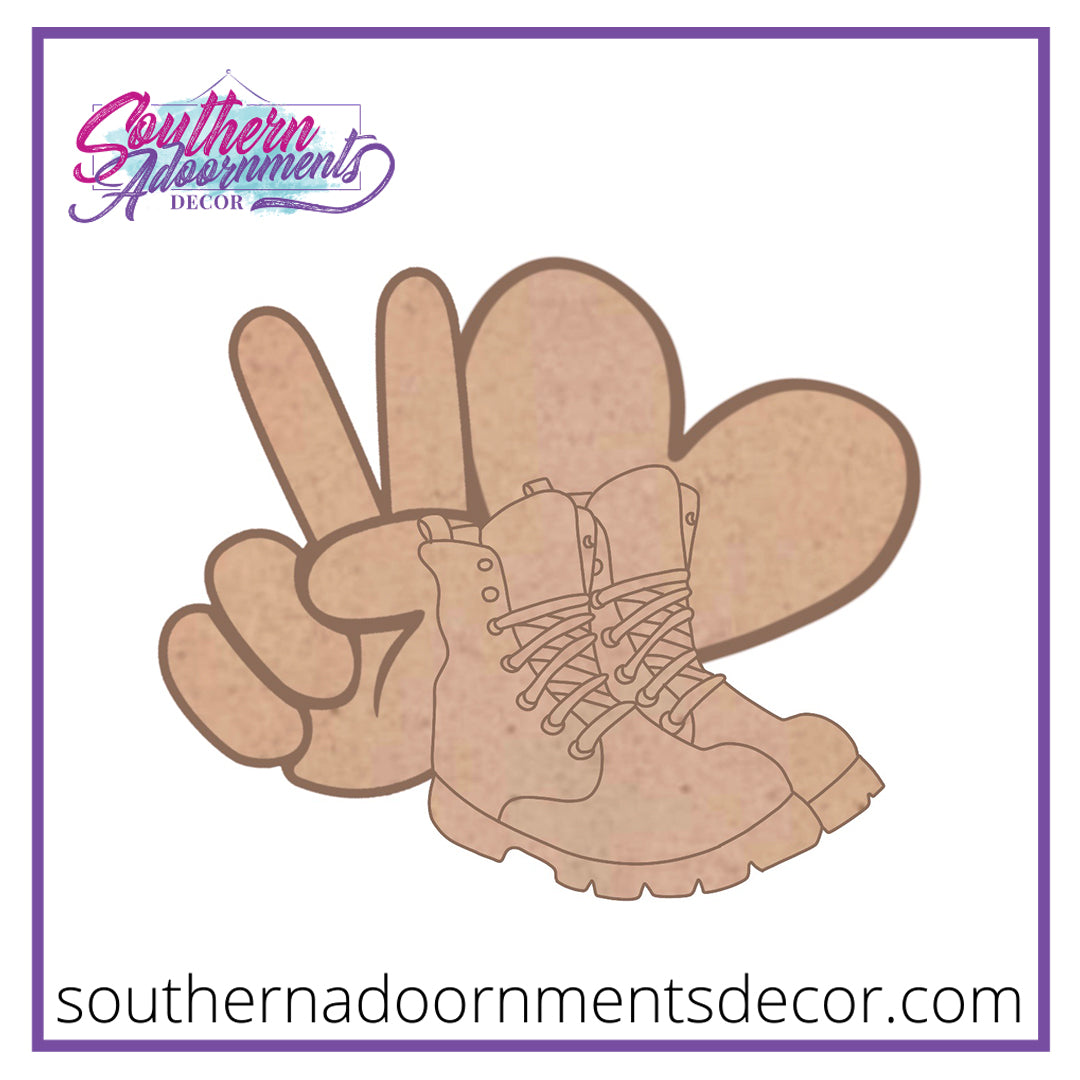 Peace, Love & Military Boots Blank