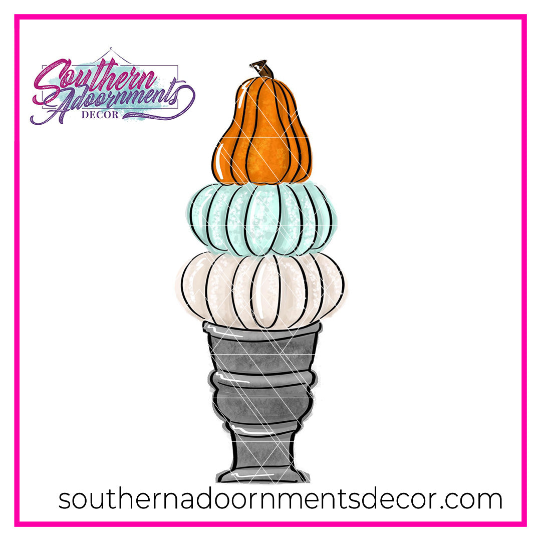 Pumpkin Topiary Sitter BLANK