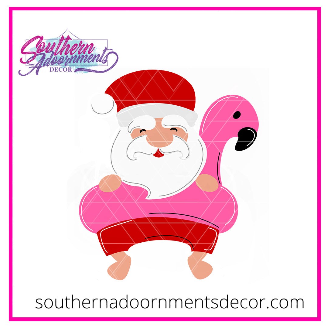 Santa Flamingo Float Blank