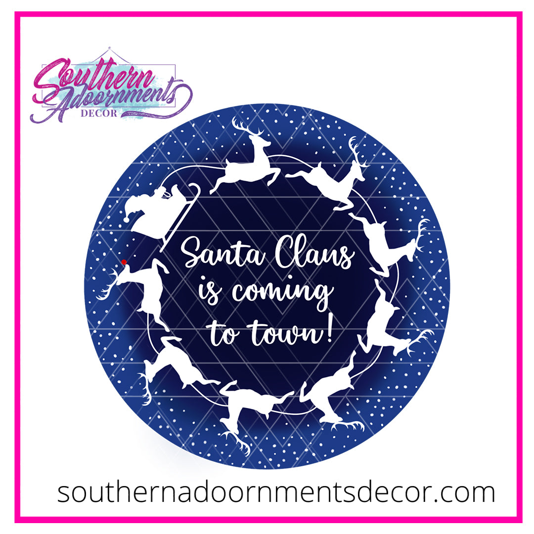 Santa's Sleigh Circle Blank
