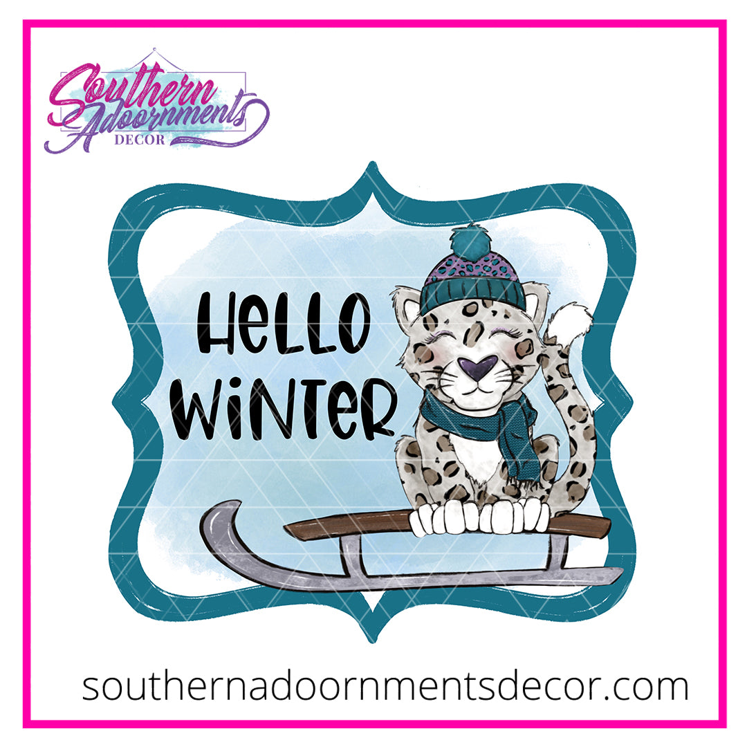 Sledding Leopard Blank