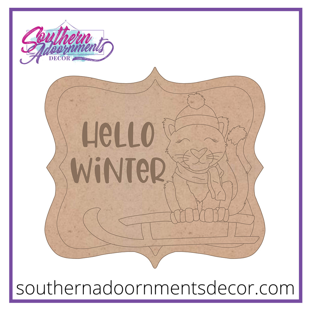 Sledding Leopard Blank