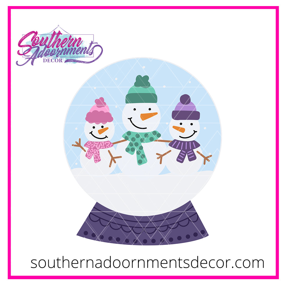 Snow Family Globe Blank
