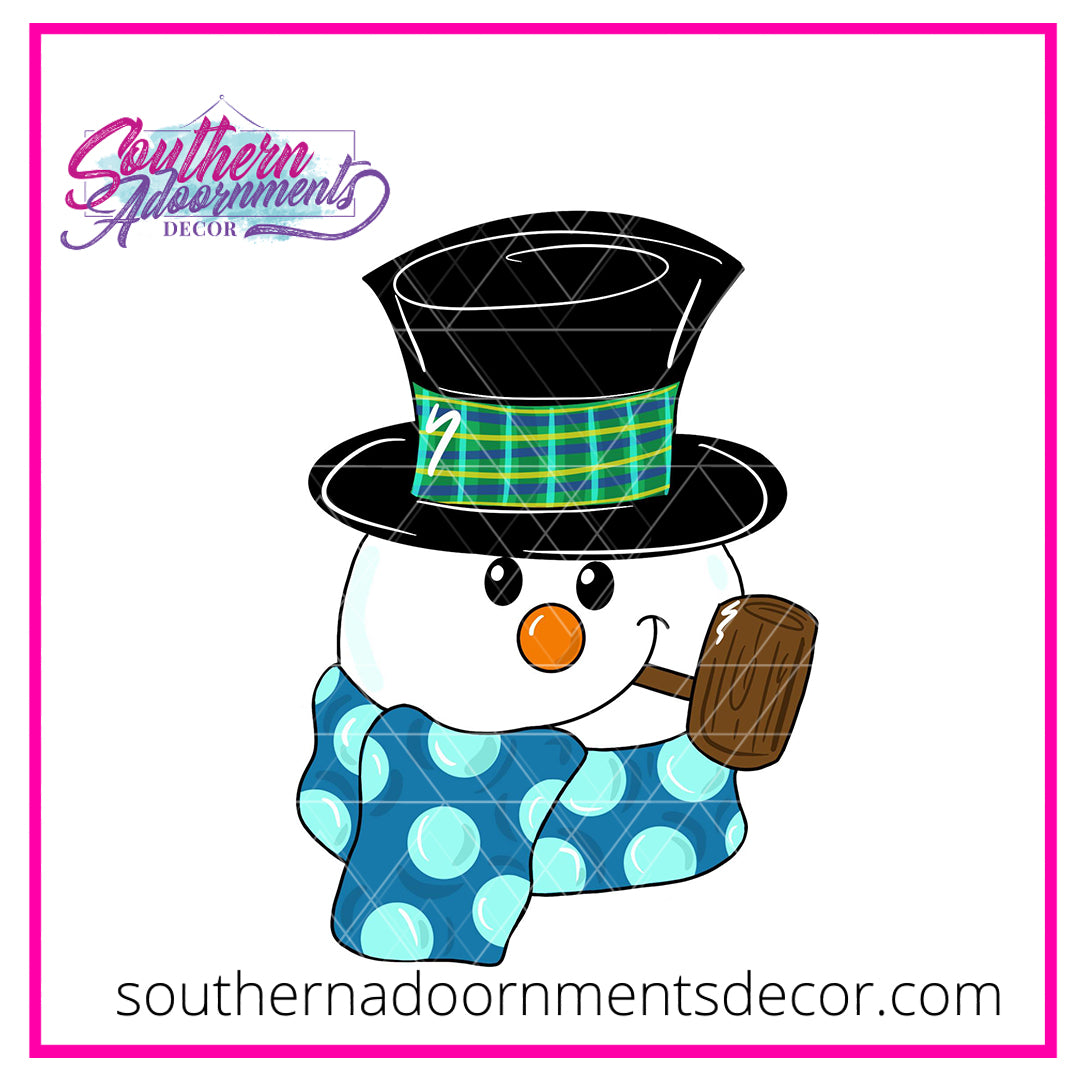 Snowman with Pipe Wooden Blank