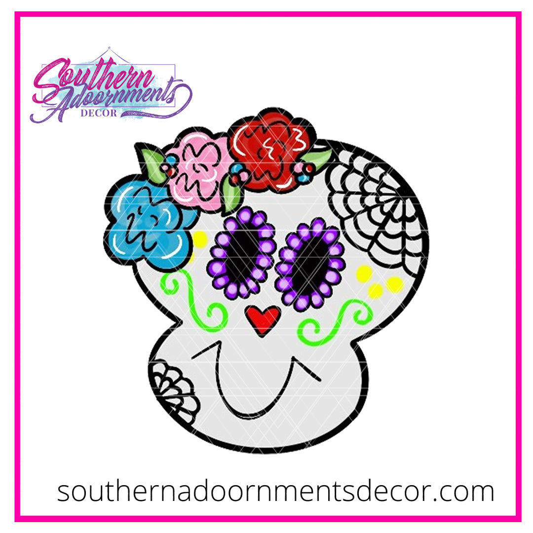 Sugar Skull BLANK  Ornament, Attachment or Door Hanger