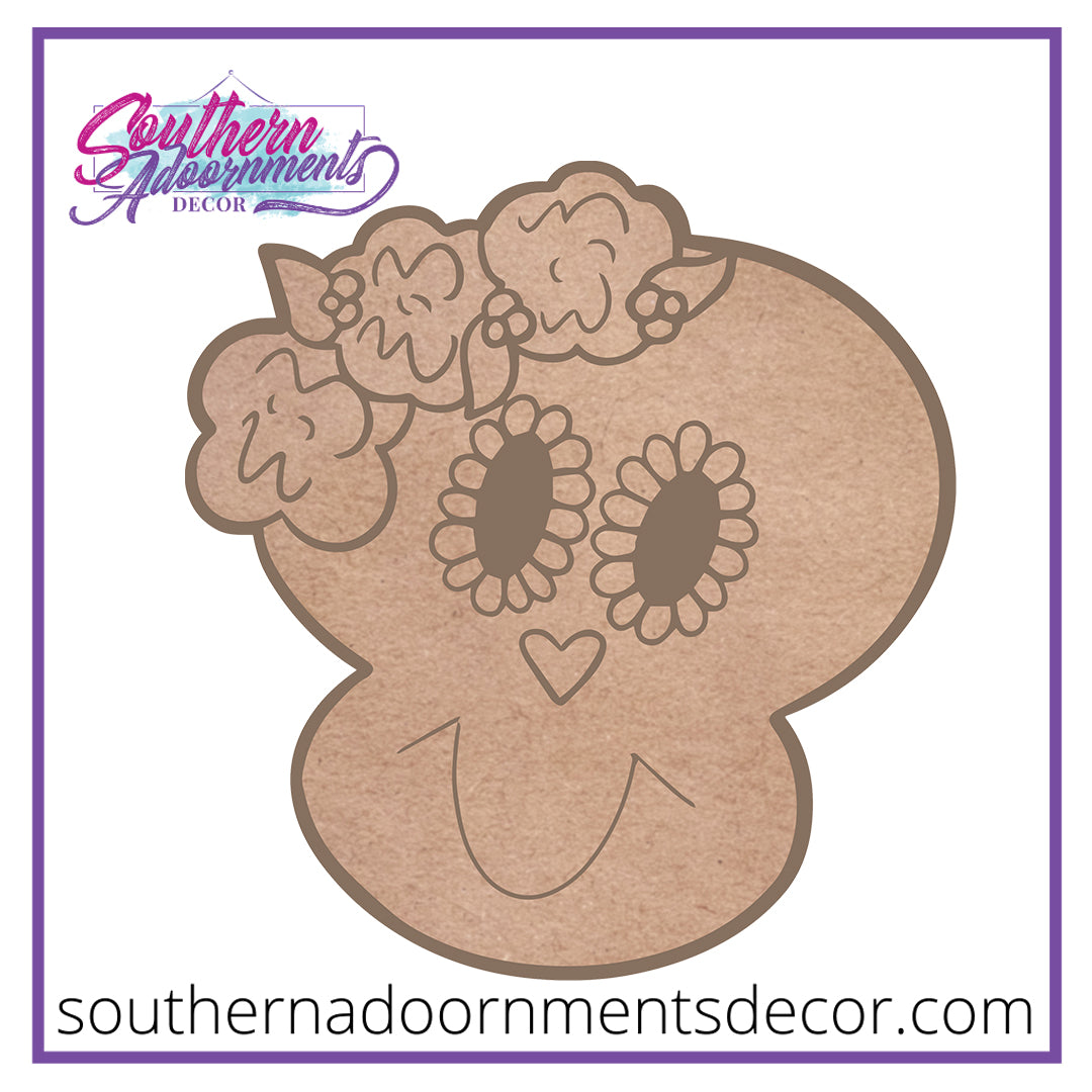 Sugar Skull BLANK  Ornament, Attachment or Door Hanger